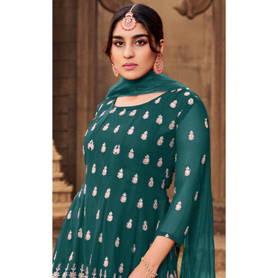 green-partywear-embroidered-georgette-sharara-suit-139493