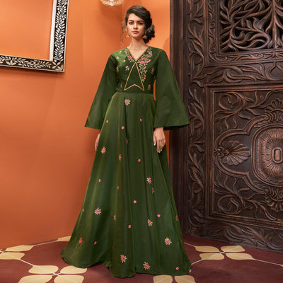green-partywear-embroidered-heavy-cotton-gown-118758