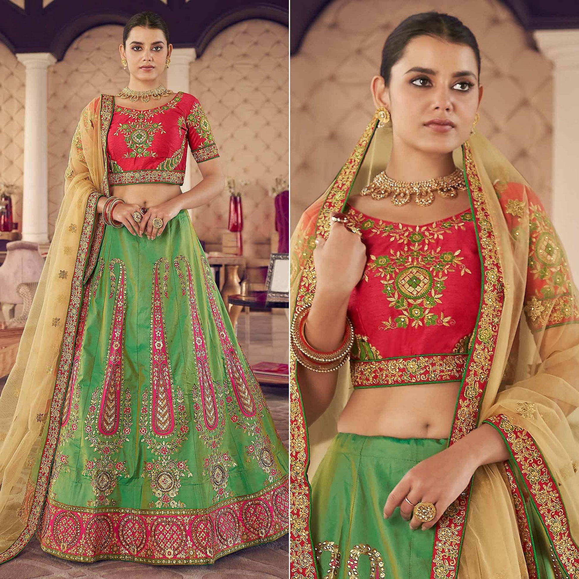 green-partywear-embroidered-organza-lehenga-choli-140464