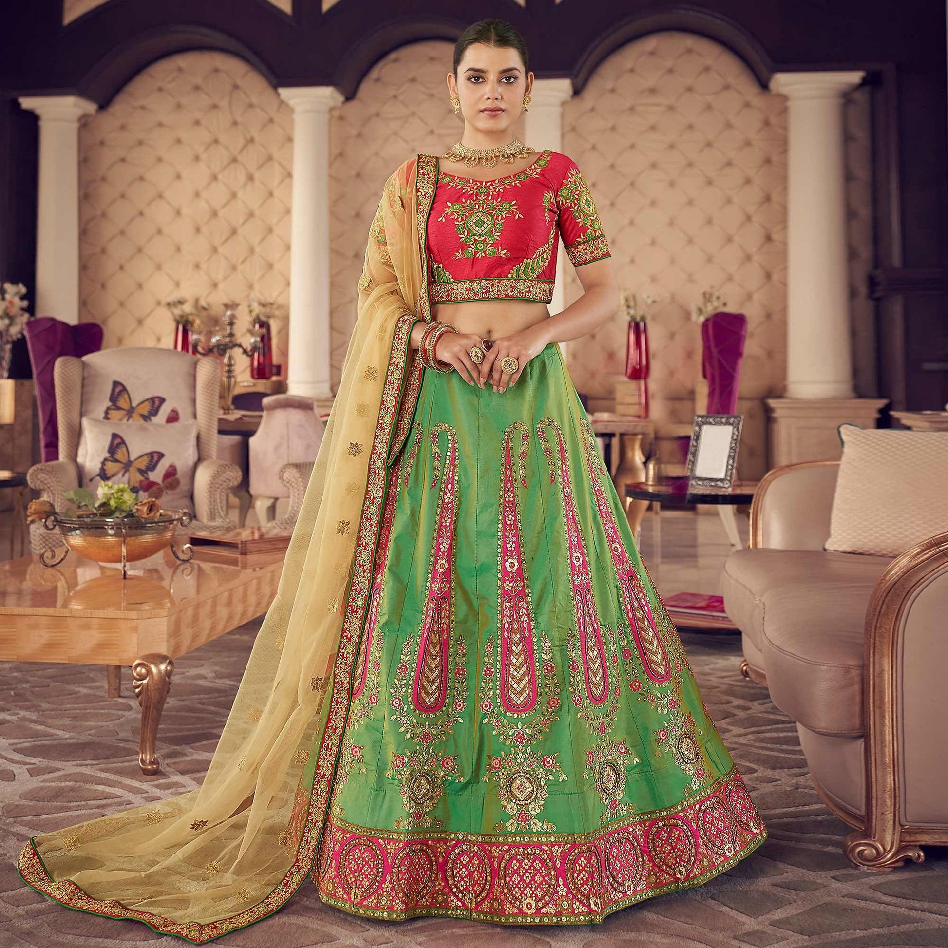 green-partywear-embroidered-organza-lehenga-choli-140464
