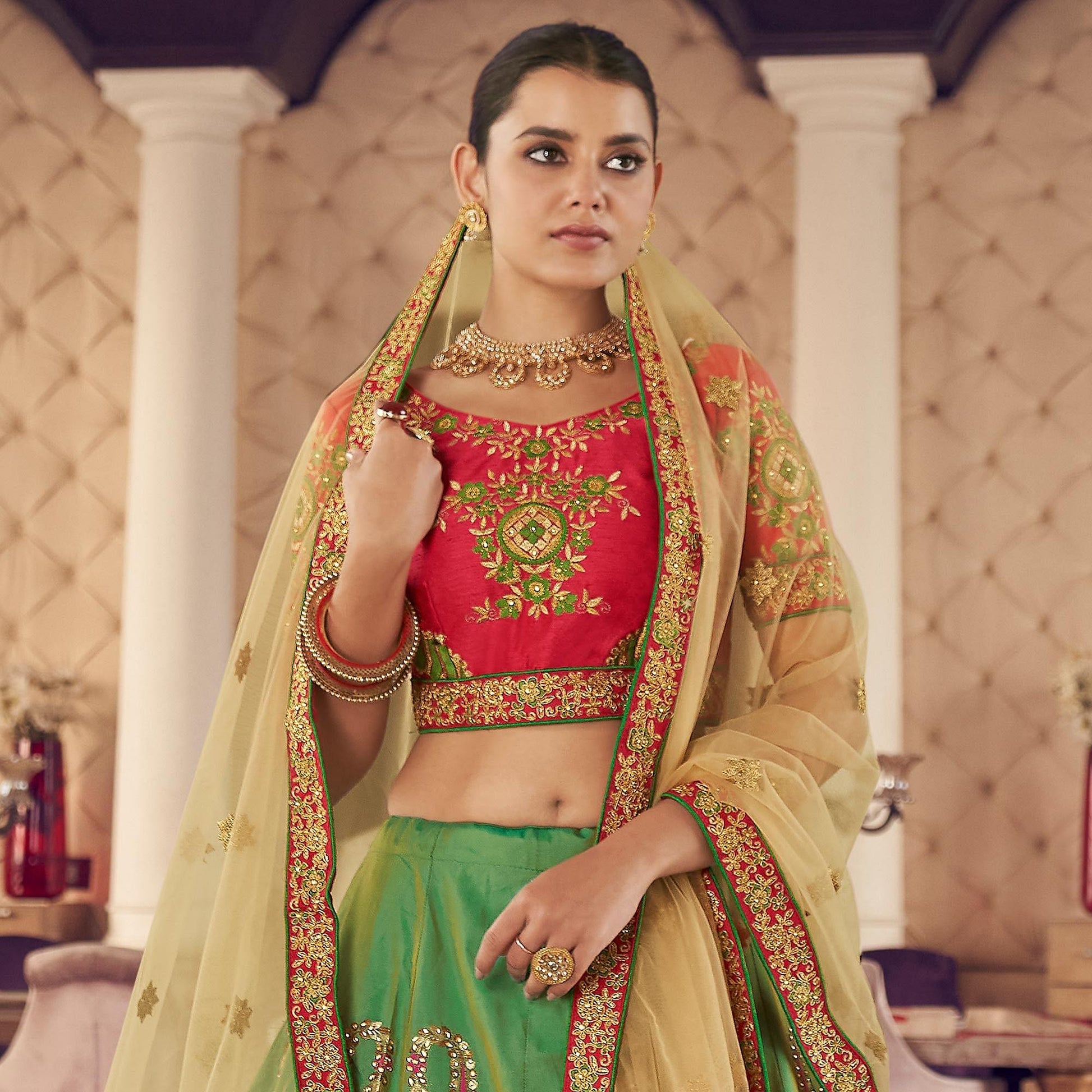 green-partywear-embroidered-organza-lehenga-choli-140464