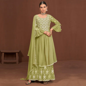 green-partywear-embroidered-rayon-kurti-palazzo-set-135211
