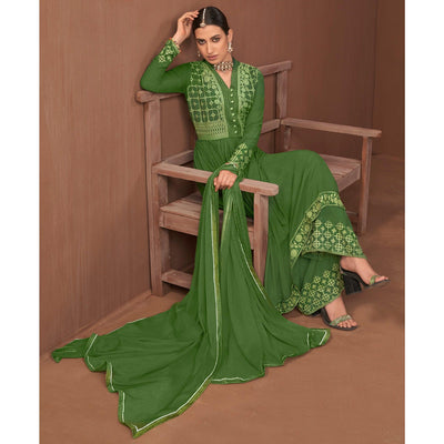 green-partywear-embroidered-rayon-kurti-palazzo-set-135213
