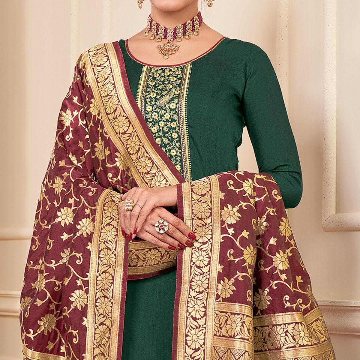 green-partywear-embroidered-rayon-palazzo-suit-129587