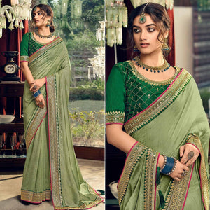 green-partywear-embroidered-vichitra-silk-saree-138147