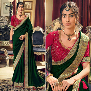 green-partywear-embroidered-vichitra-silk-saree-138143