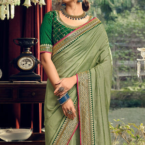 green-partywear-embroidered-vichitra-silk-saree-138147
