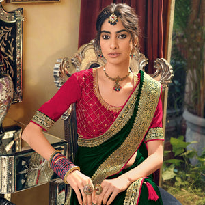 green-partywear-embroidered-vichitra-silk-saree-138143