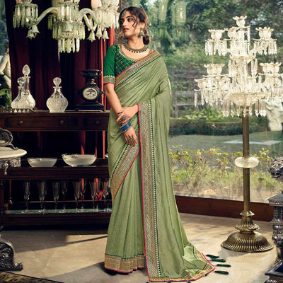 green-partywear-embroidered-vichitra-silk-saree-138147