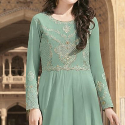 green-partywear-embroidered-soft-georgette-suit-129801