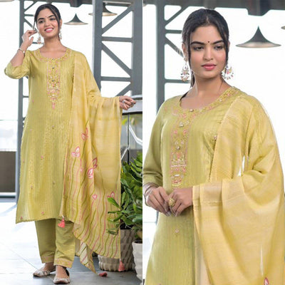 green-partywear-embroidered-with-printed-kurti-pant-set-138013