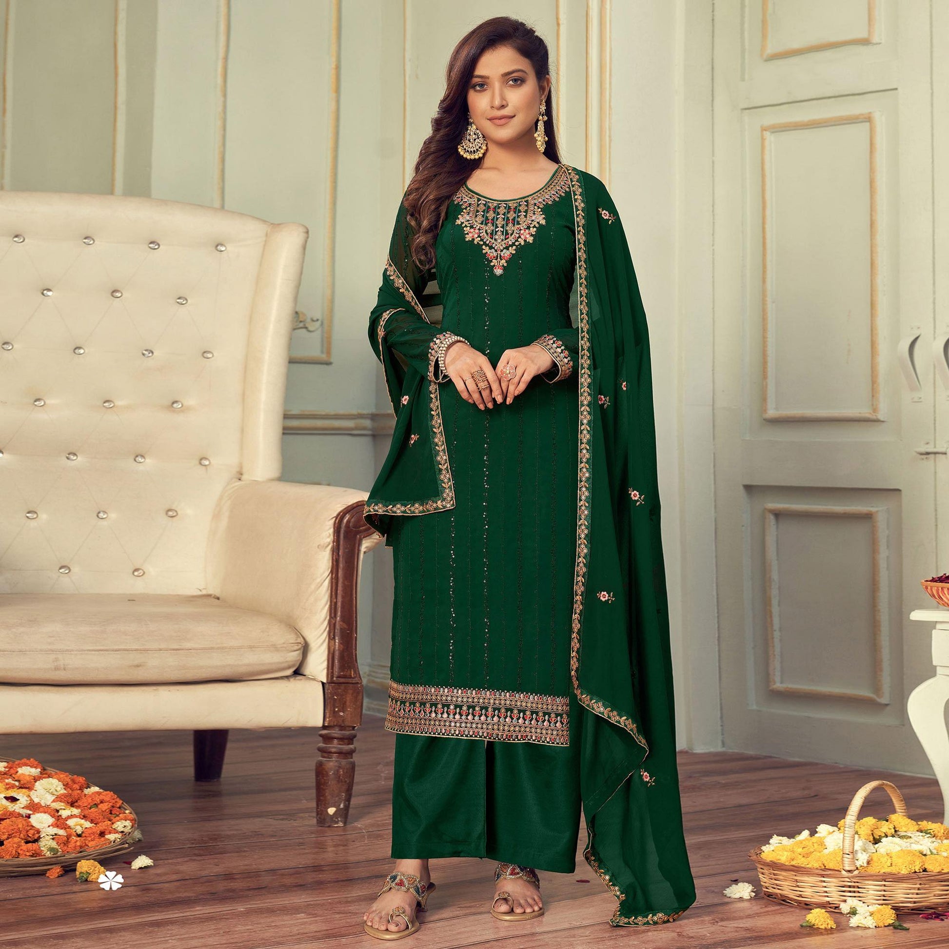 green-partwear-embroidered-georgette-suit-141656