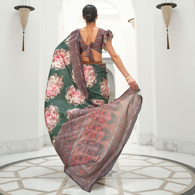 green-partywear-floral-digital-printed-silk-saree-138801