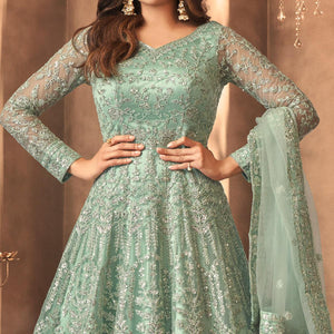 green-partywear-floral-embroidered-butterfly-net-anarkali-suit-124264