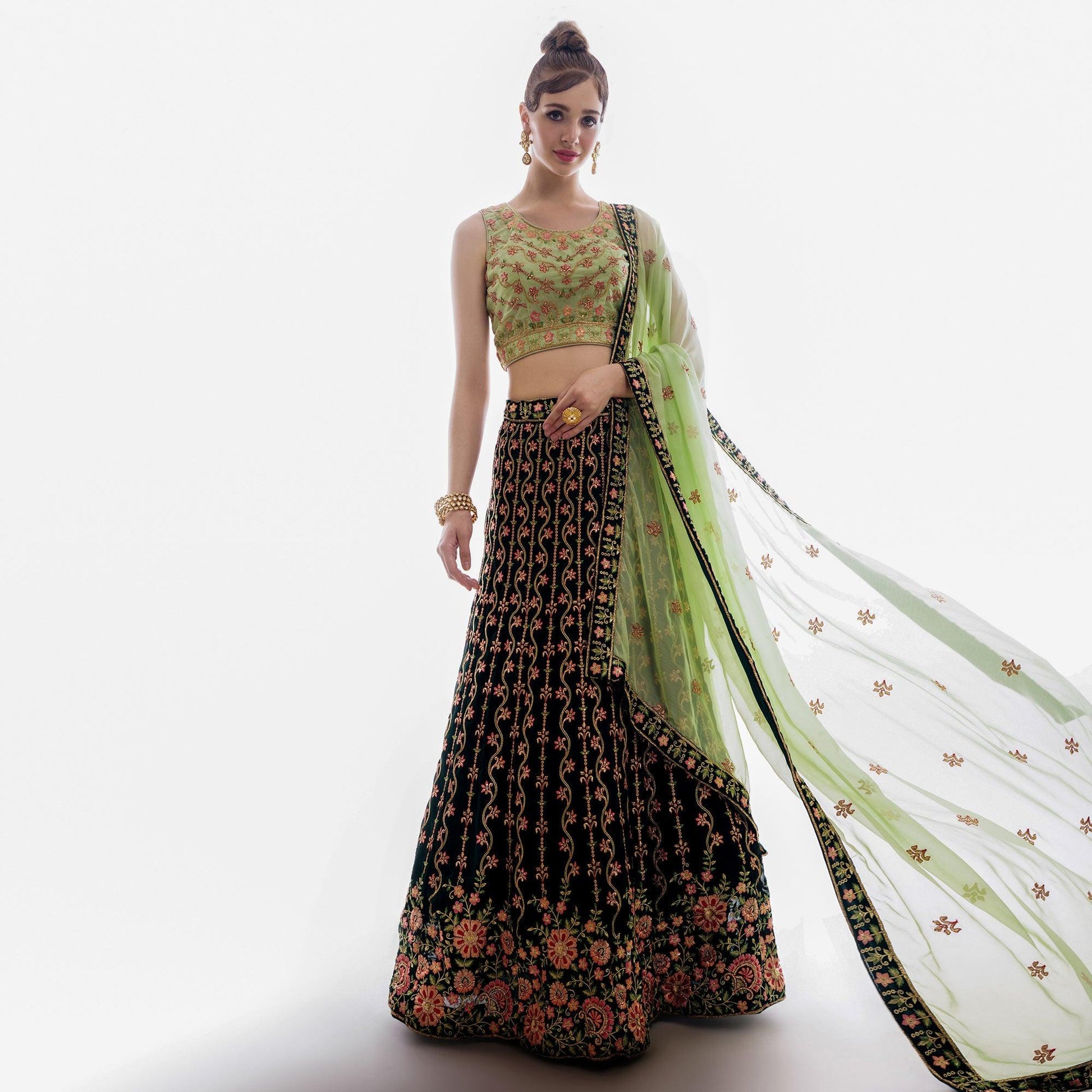 green-partywear-floral-embroidered-georgette-lehenga-choli-139087