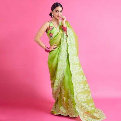 green-partywear-floral-embroidered-organza-saree-123816