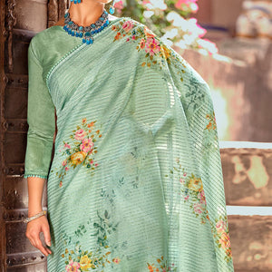 green-partywear-floral-printed-with-sequence-jaal-organza-saree-127472