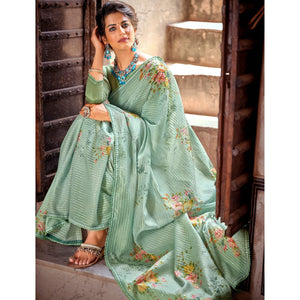 green-partywear-floral-printed-with-sequence-jaal-organza-saree-127472