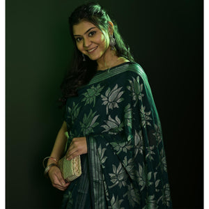 green-partywear-foil-printed-diamond-lace-brasso-saree-135533