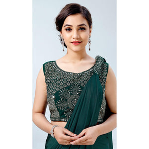 green-partywear-frill-sequence-mulmul-lycra-saree-134137