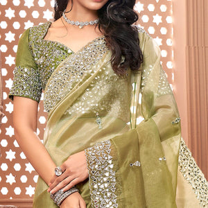 green-partywear-mirror-work-embroidered-organza-saree-136874