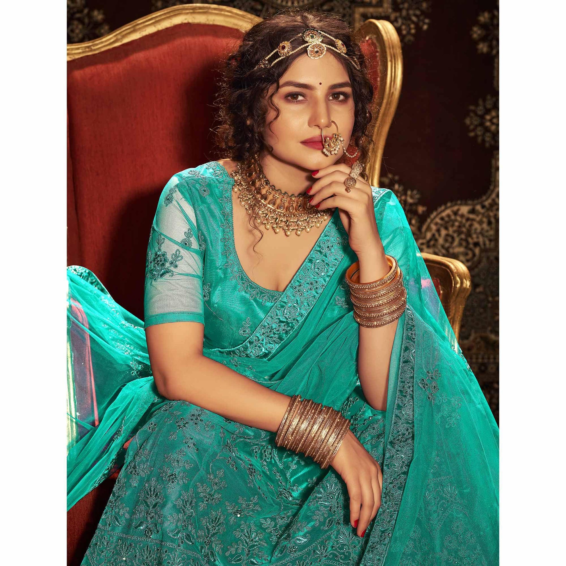 green-partywear-multi-sequence-embroidered-net-lehenga-choli-134237