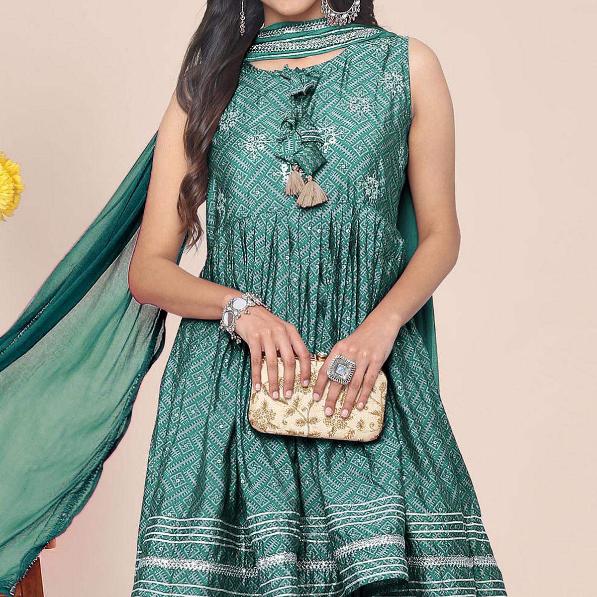 green-partywear-printed-cotton-sharara-suit-128459