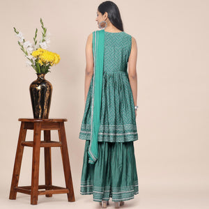 green-partywear-printed-cotton-sharara-suit-128459