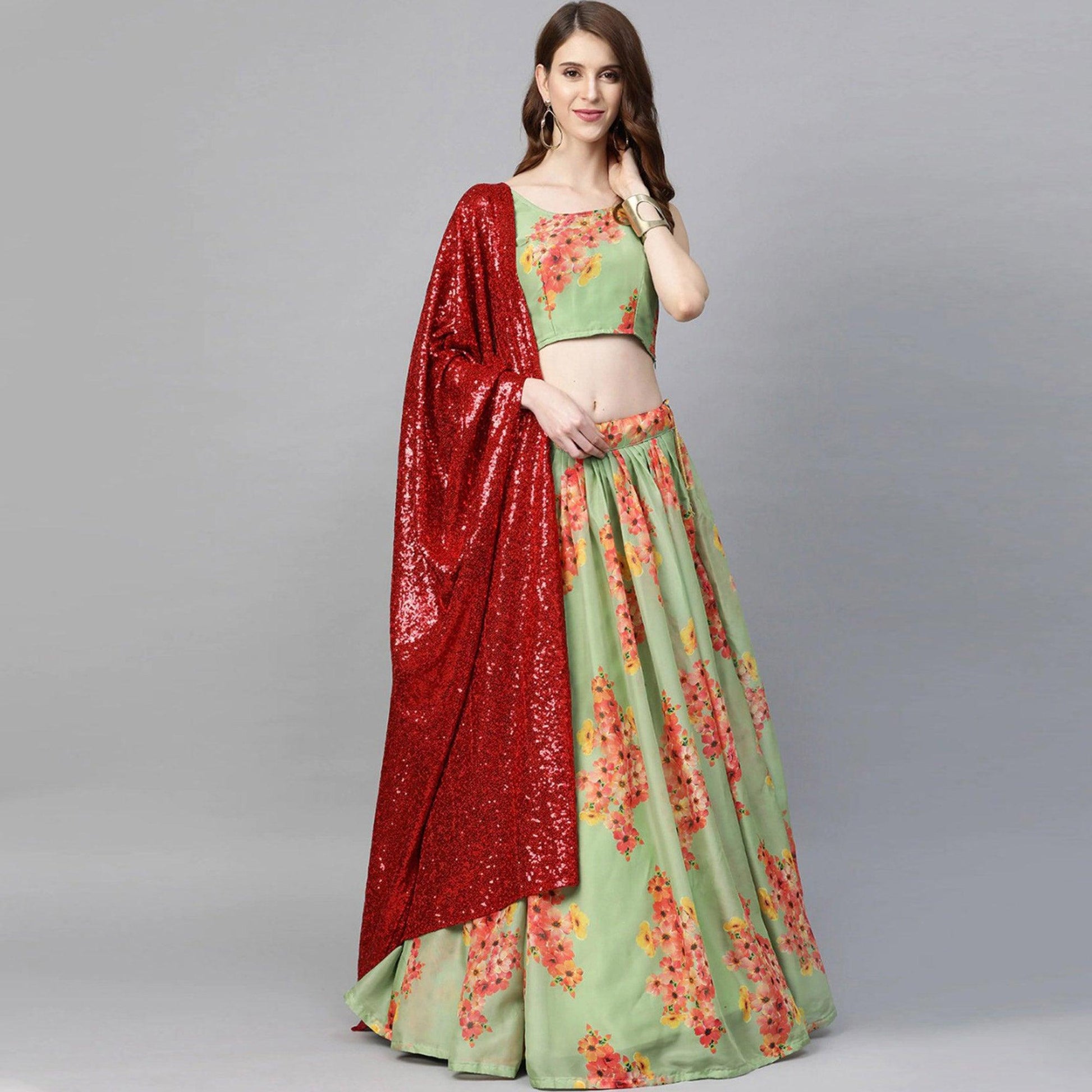 green-partywear-printed-sequence-pure-organza-lehenga-choli-134250