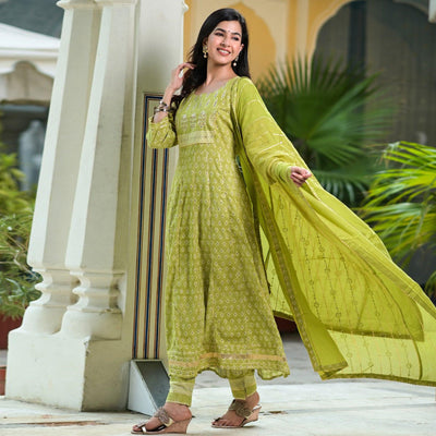 green-partywear-sequence-embroidered-cotton-anarkali-suit-126228