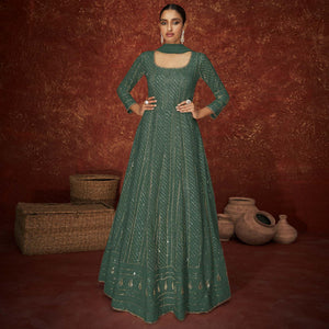 green-partywear-sequence-embroidered-georgette-gown-142401
