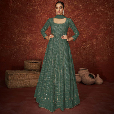 green-partywear-sequence-embroidered-georgette-gown-142401