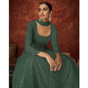 green-partywear-sequence-embroidered-georgette-gown-142401