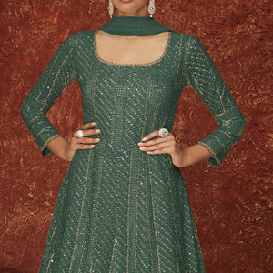 green-partywear-sequence-embroidered-georgette-gown-142401