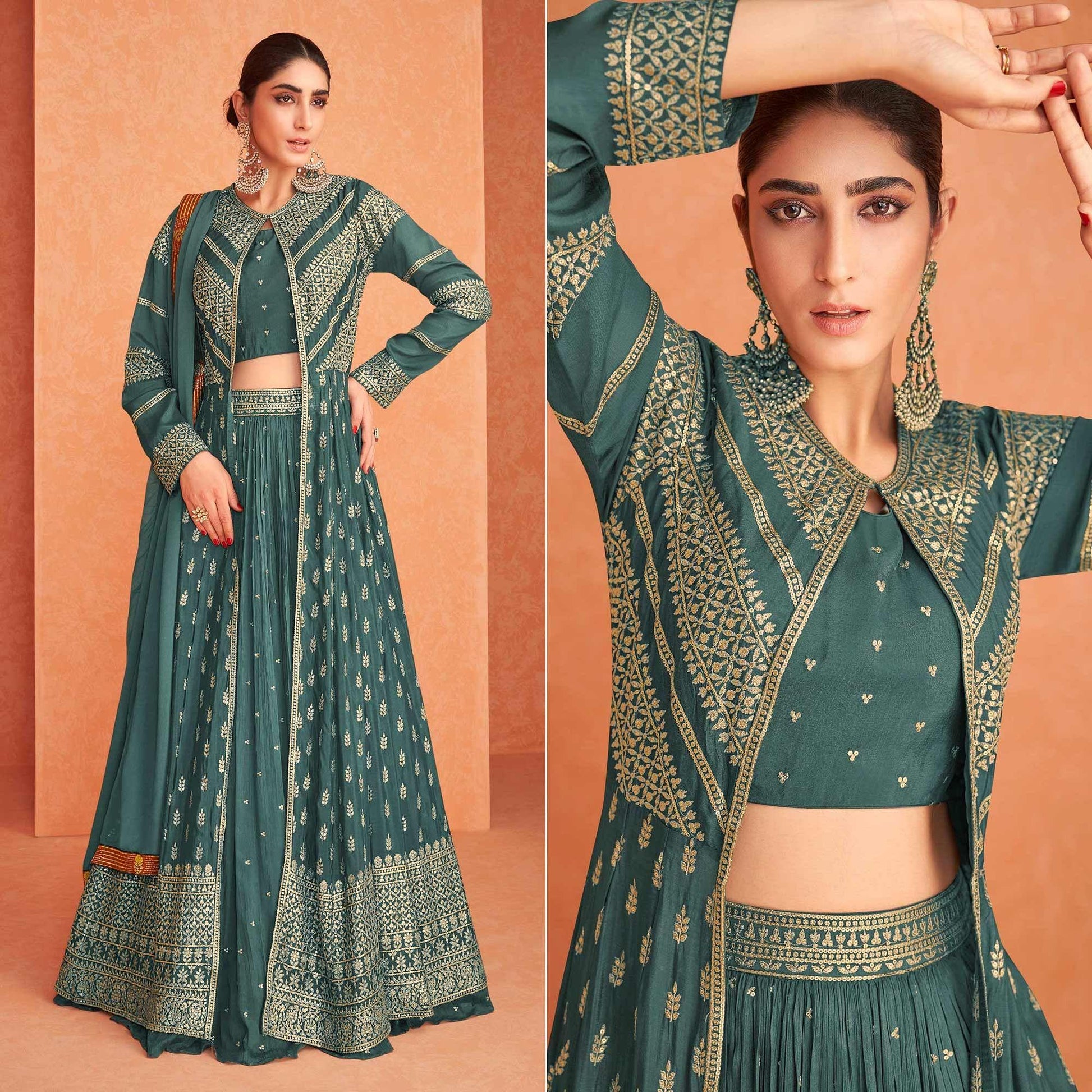 green-partywear-sequence-embroidered-georgette-lehenga-choli-with-jacket-141829