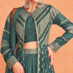 green-partywear-sequence-embroidered-georgette-lehenga-choli-with-jacket-141829