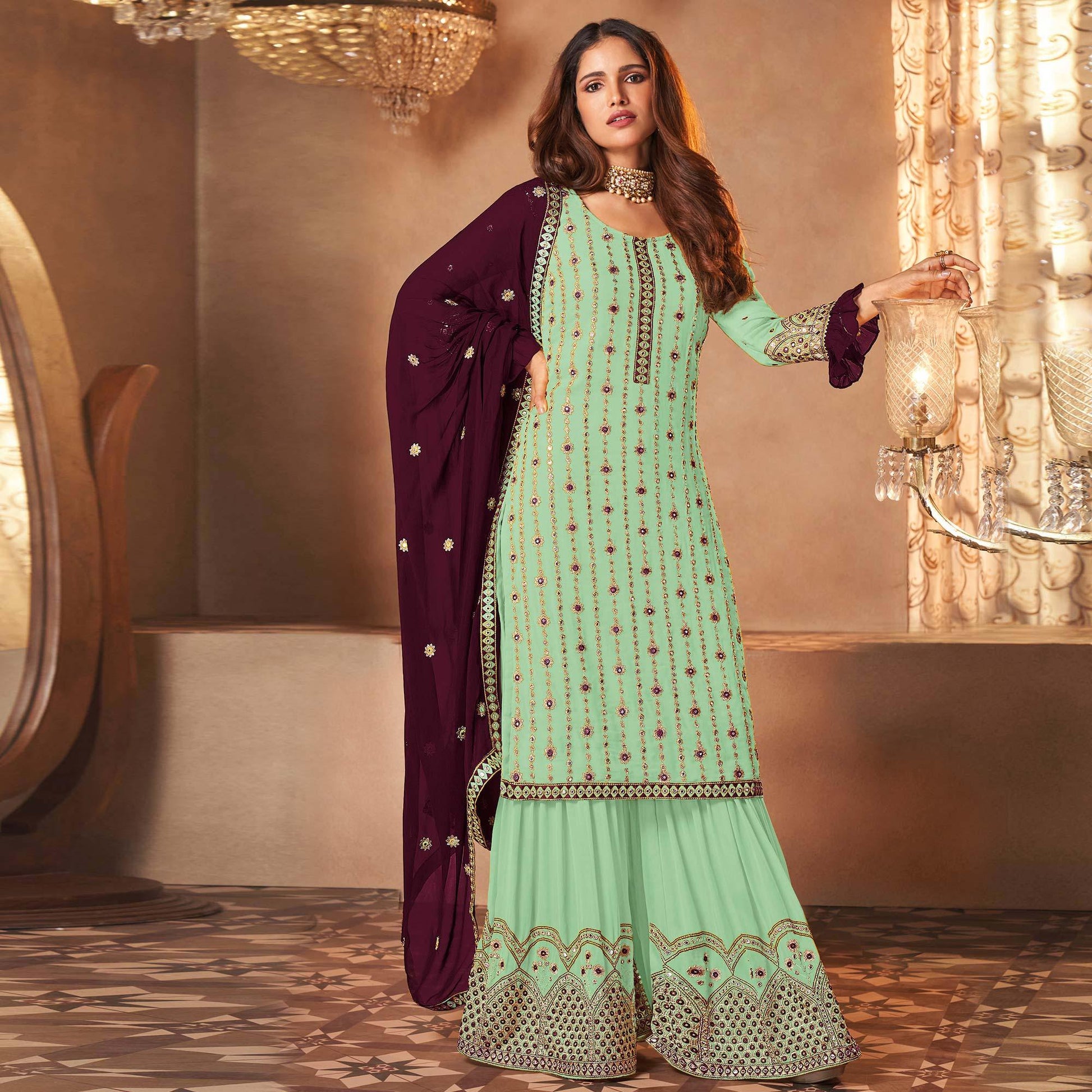 green-partywear-sequence-embroidered-heavy-faux-georgette-palazzo-suit-136243