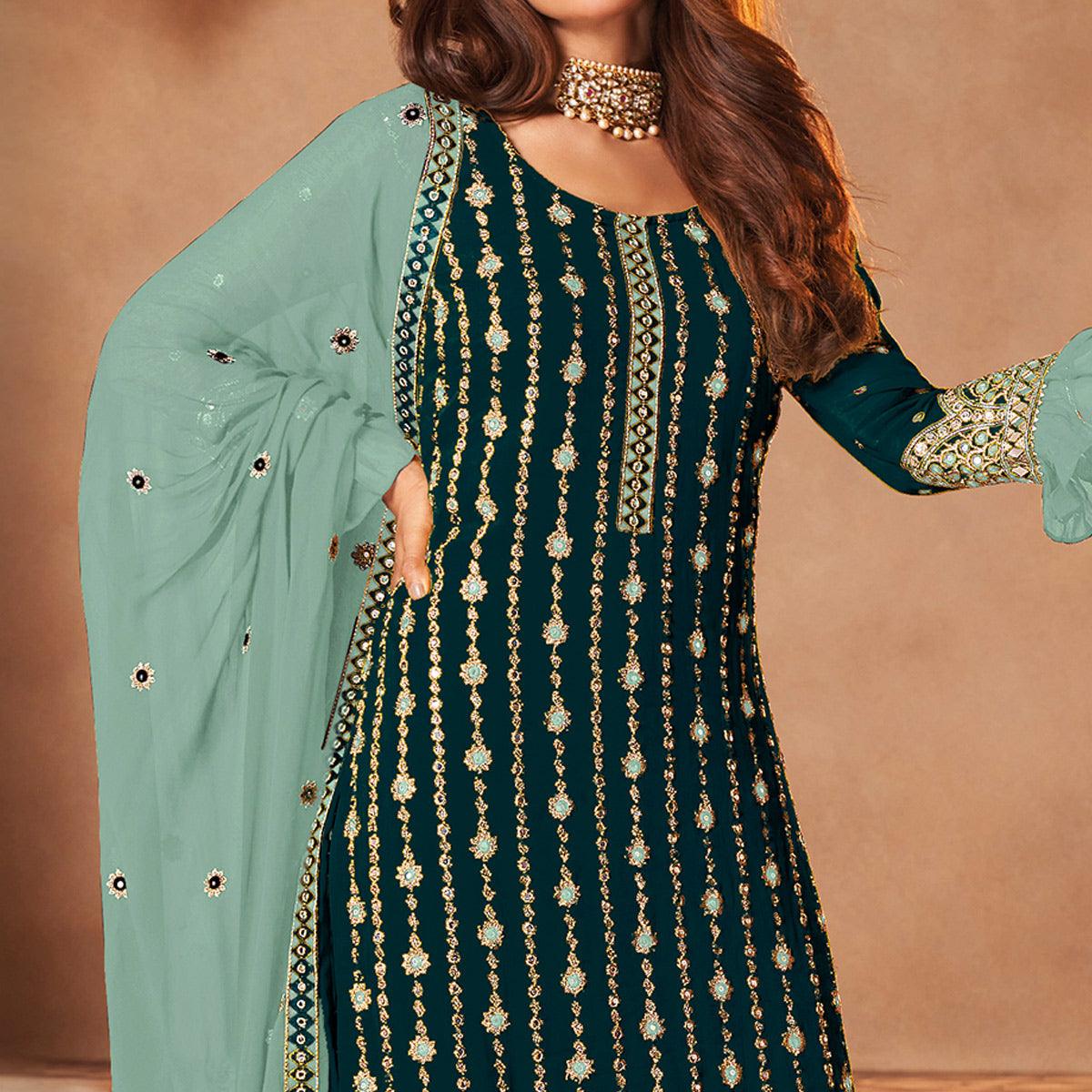 green-partywear-sequence-embroidered-heavy-faux-georgette-palazzo-suit-136248