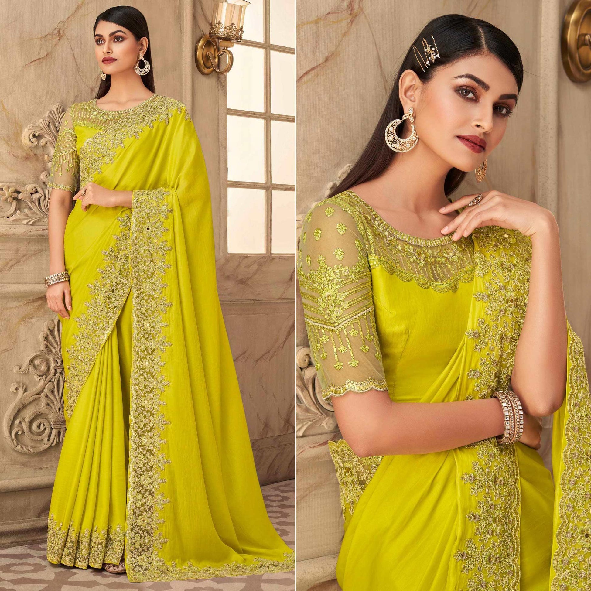 green-partywear-sequence-embroidered-silk-saree-137560
