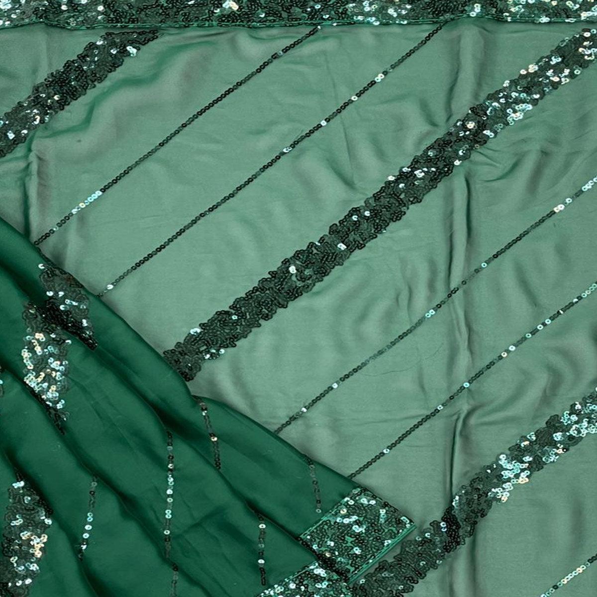 green-partywear-sequence-embroidered-silk-saree-140784