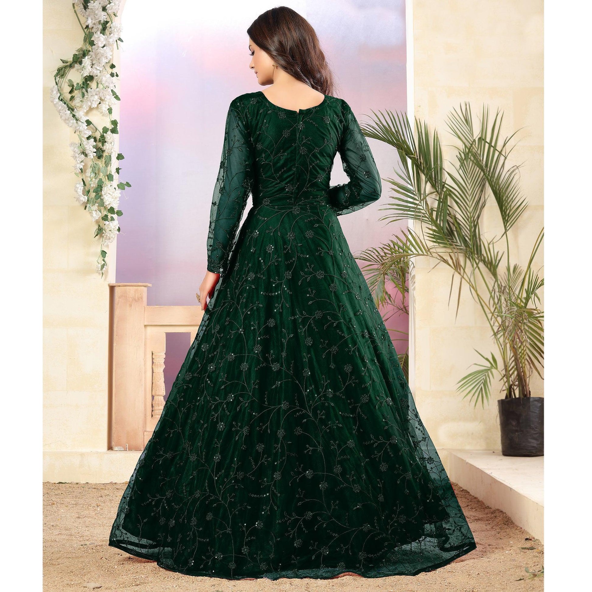 green-partywear-tone-to-tone-thread-and-sequence-work-net-anarkali-111955