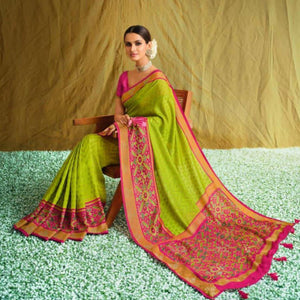 green-partywear-weaving-resham-work-viscose-brasso-saree-133912