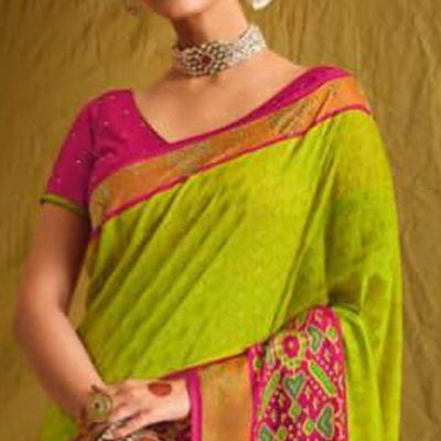 green-partywear-weaving-resham-work-viscose-brasso-saree-133912