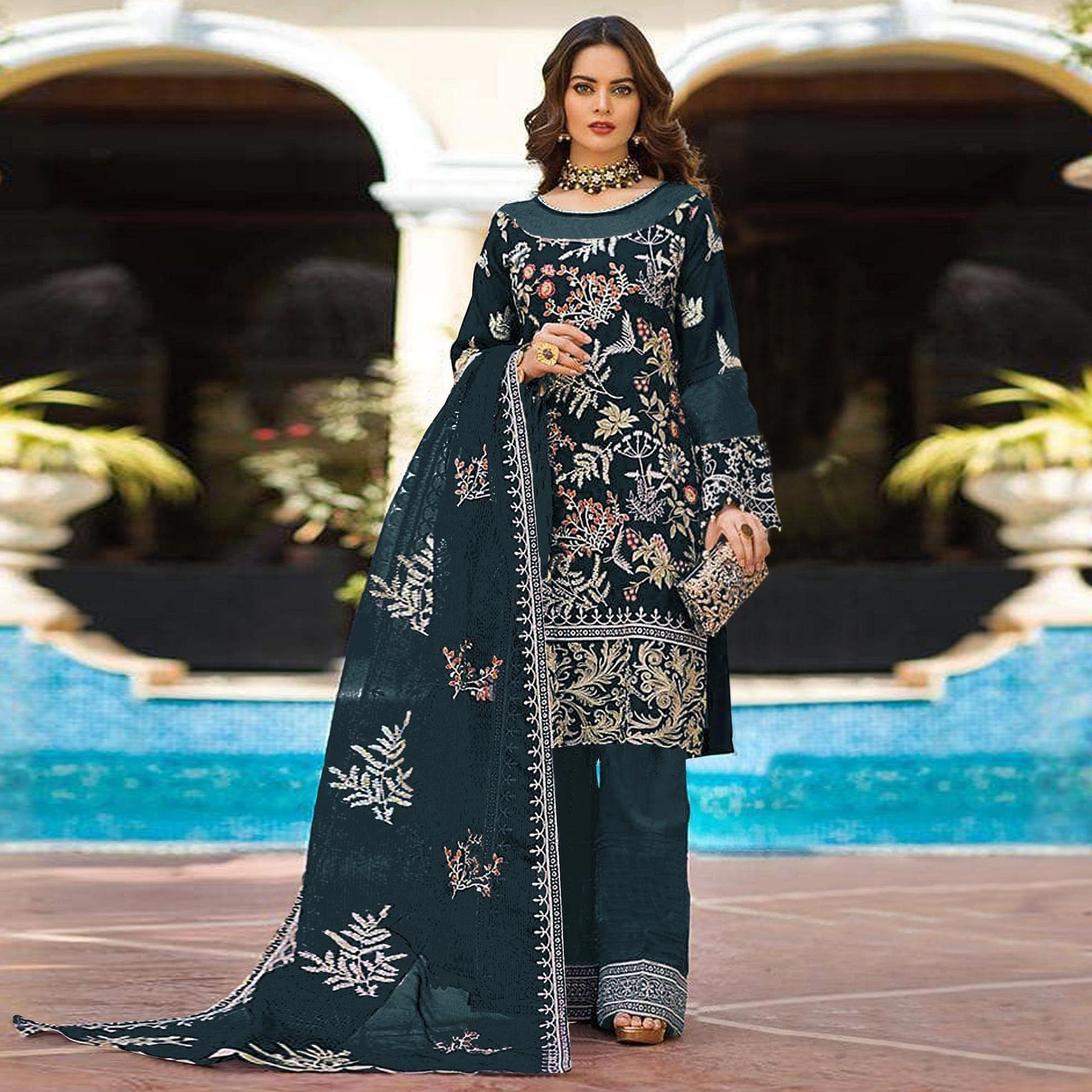 green-partywear-womens-floral-embroidered-georgette-santoon-semi-stitched-pakistani-suit-120722