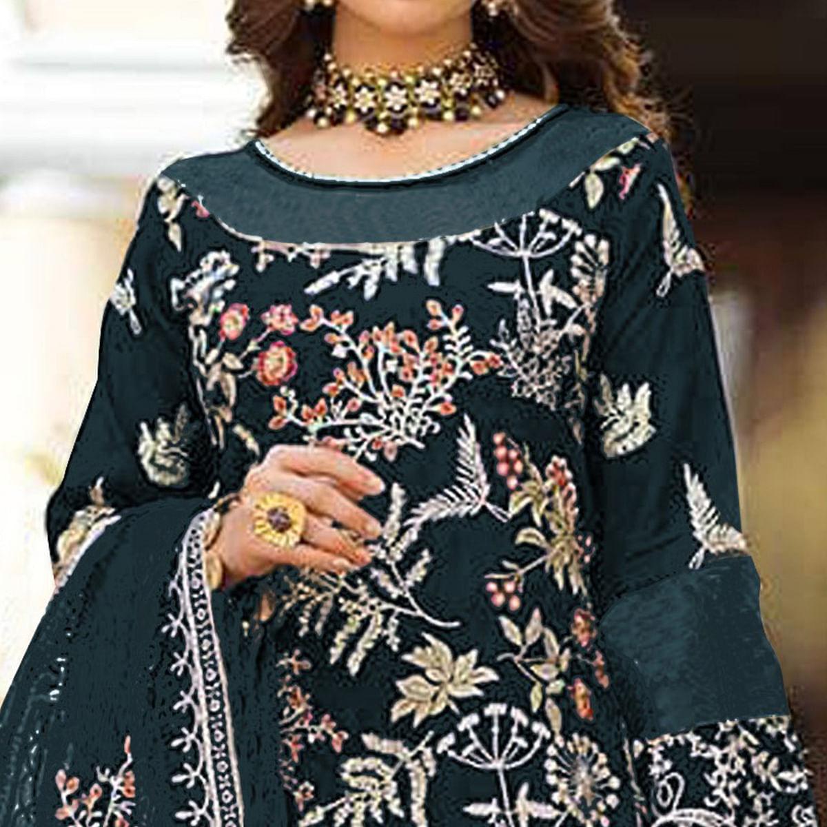green-partywear-womens-floral-embroidered-georgette-santoon-semi-stitched-pakistani-suit-120722