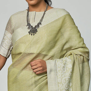 green-partywear-woven-linen-saree-123397
