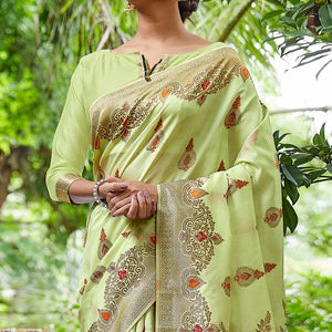 green-partywear-woven-silk-saree-124539