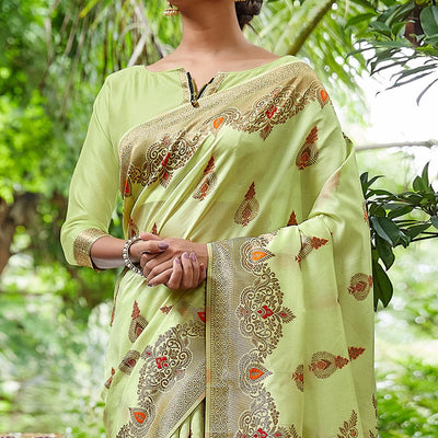 green-partywear-woven-silk-saree-124539