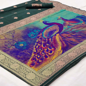 green-partywear-woven-silk-saree-139858