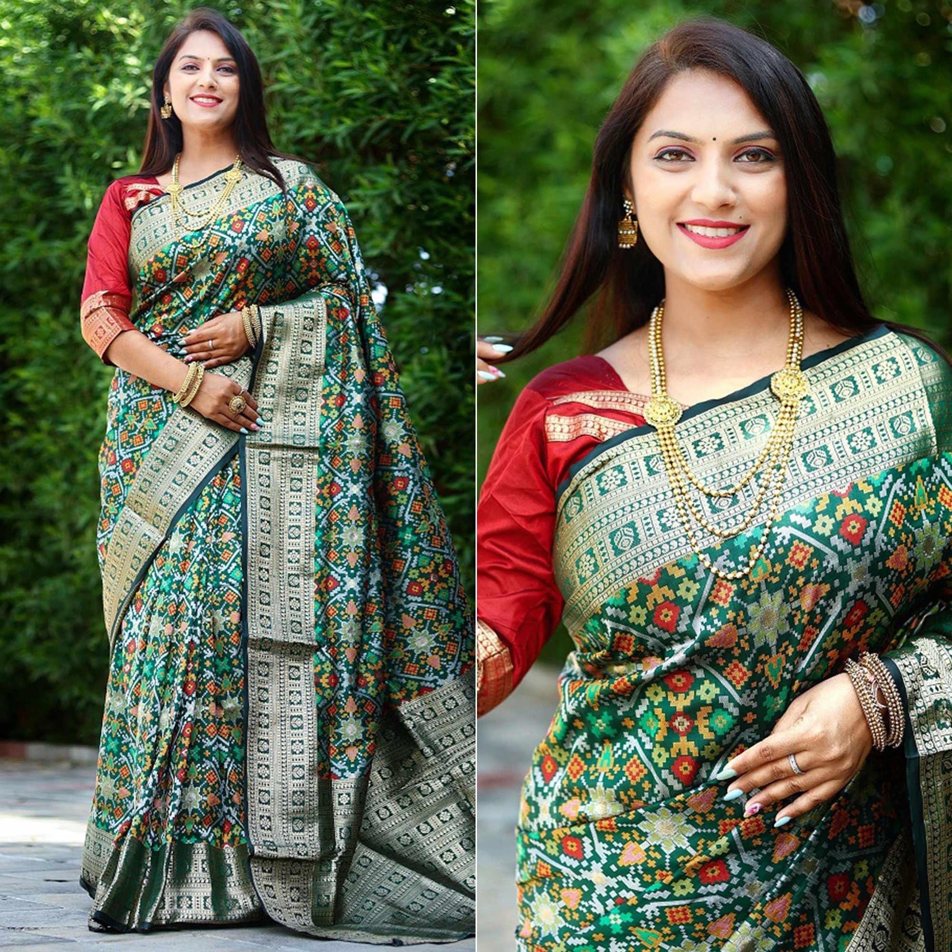 green-patola-printed-art-silk-saree-1